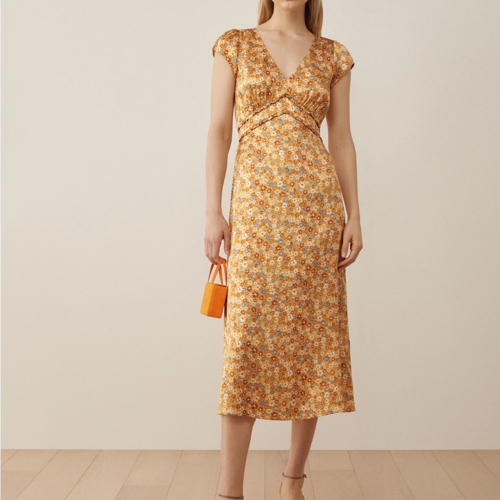 Reformation French style kaye silk dress